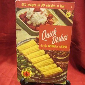 VTG 1955 RECIPE BOOK, QUICK DISHES FOR THE WOMAN IN A HURRY, SHOPRITE BOOKLET
